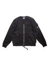 Men's Logo Patch Zip-Up Jacket Black - CP COMPANY - BALAAN 1