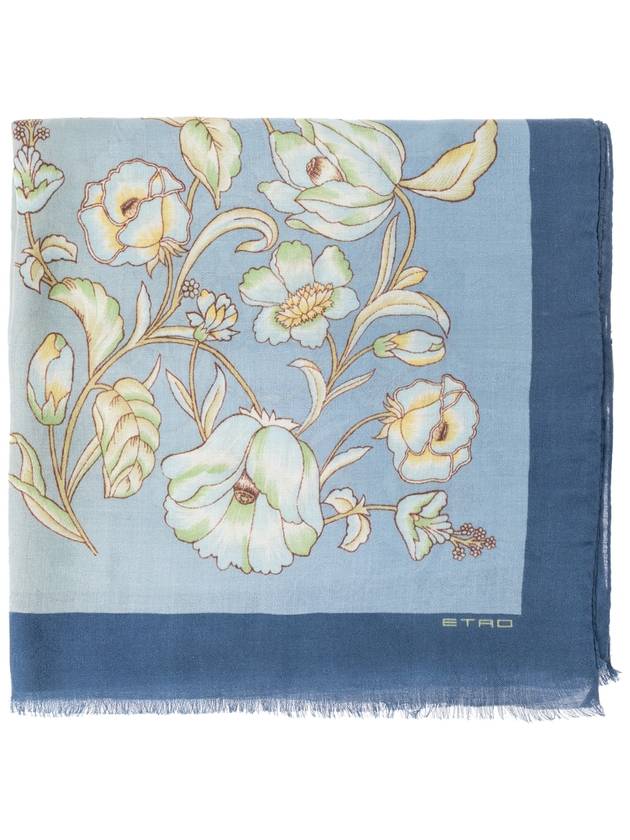 Etro Floral Motif Scarf, Men's, Blue - ETRO - BALAAN 1