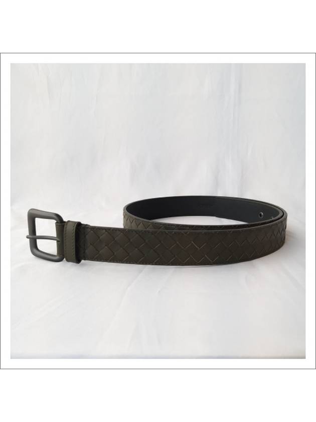 Intrecciato Leather Belt Khaki - BOTTEGA VENETA - BALAAN.