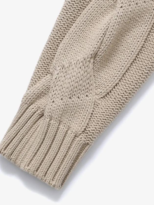 Heavy Multi Cable Knit Top Beige - NOIRER FOR WOMEN - BALAAN 7