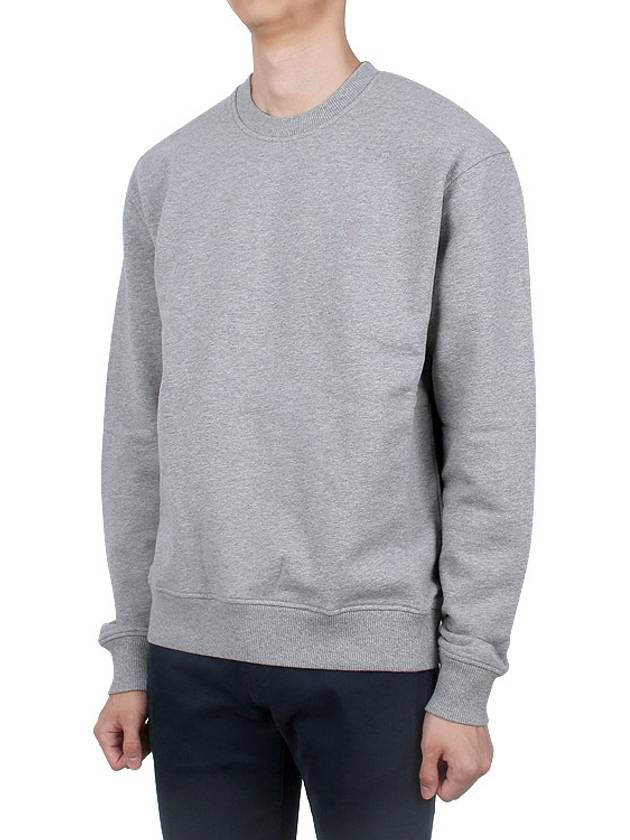 Embroidered Heart Logo Sweatshirt Grey - AMI - BALAAN 4