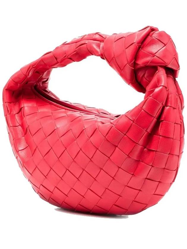 Jodie Intrecciato Small Tote Bag Red - BOTTEGA VENETA - BALAAN 4