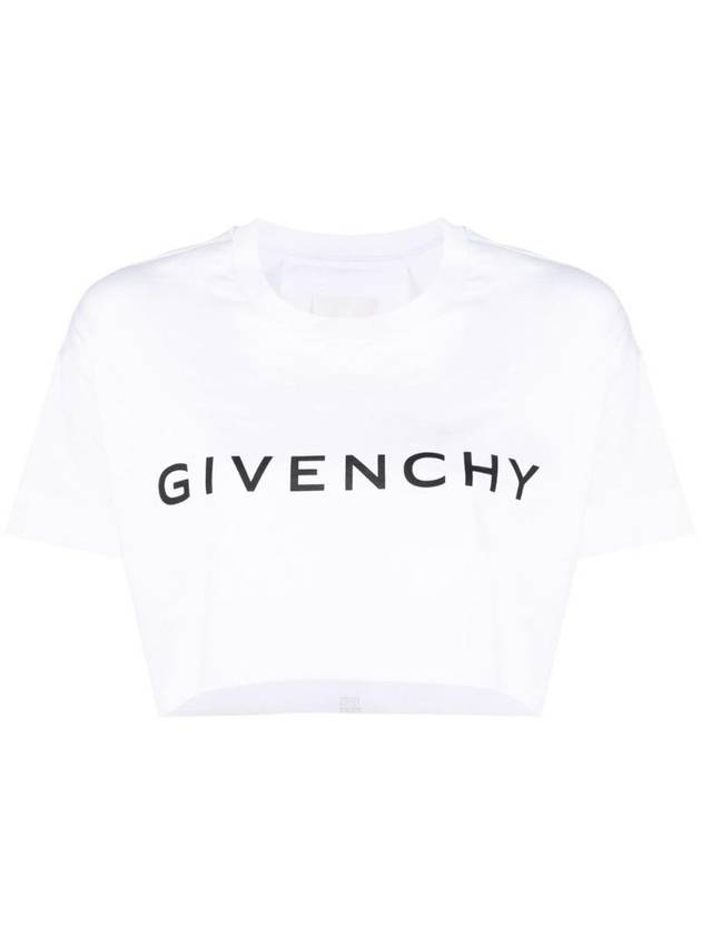 Archetype Cropped T Shirt BW70C53YAC 100 WHITE - GIVENCHY - BALAAN 1