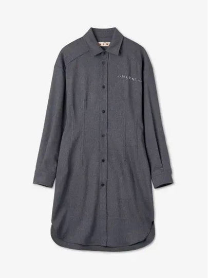 Logo Shirt Midi Dress Grey - MARNI - BALAAN 2