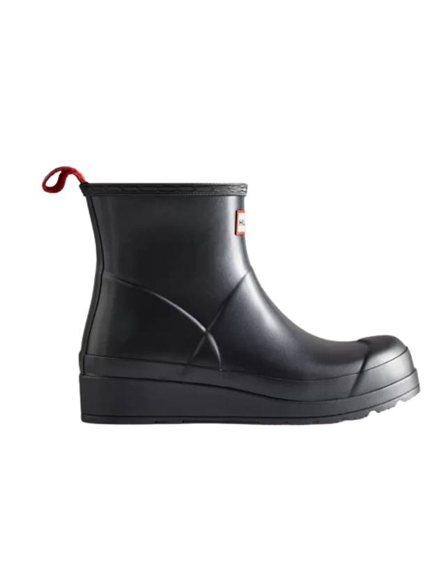 Women's Play Short Pearlised Wellington Rain Boots Black - HUNTER - BALAAN 1