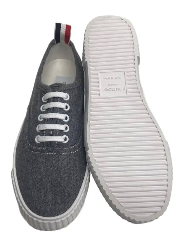 Heritage Wool Low Top Sneakers Grey - THOM BROWNE - BALAAN 4