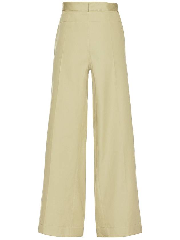 Cotton Twill Wide Pants Travertine - BOTTEGA VENETA - BALAAN 1