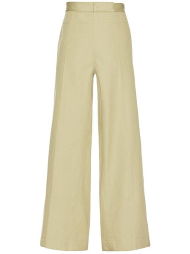 Cotton Twill Wide Pants Travertine - BOTTEGA VENETA - BALAAN 1