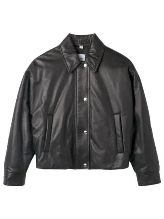 Embroidered leather jacket black rider - BURBERRY - BALAAN 1