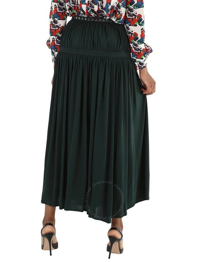 Chloe Ladies Eclipse Green Bohemian Jupon Fluid Pleated Midi Skirt, Brand Size 38 (US Size 6) - CHLOE - BALAAN 3