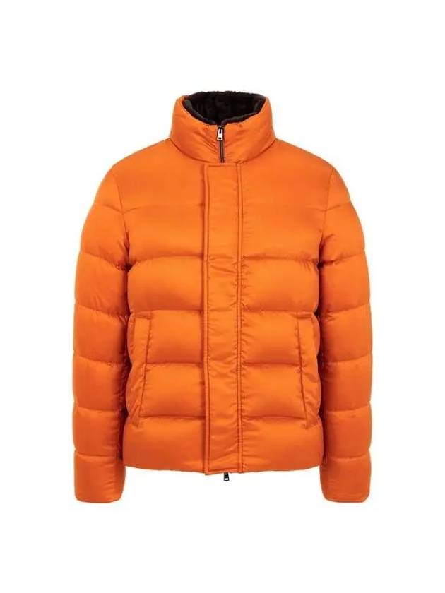 Men s fur high neck goose down padded jacket orange 270258 - HERNO - BALAAN 1