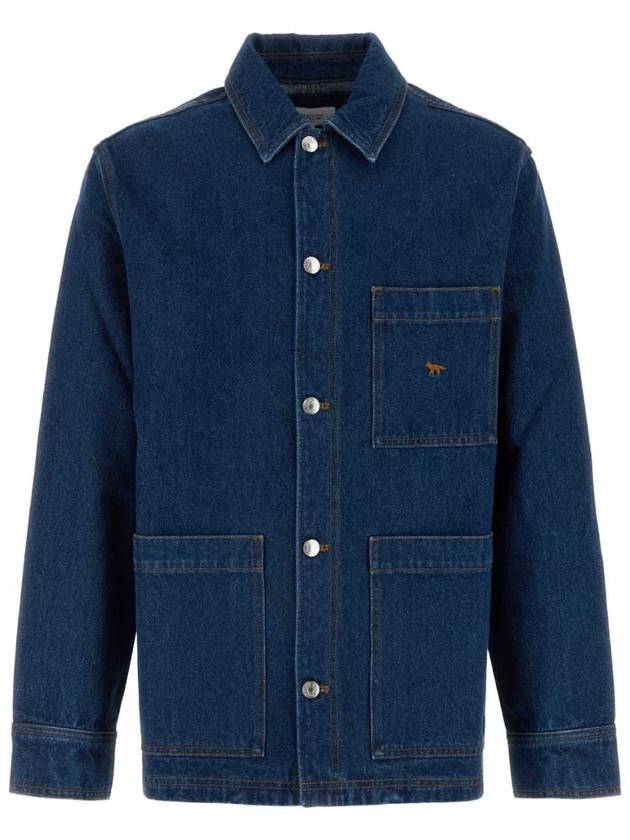 Workwear Fox Embroidery Denim Jacket Stone Washing Indigo - MAISON KITSUNE - BALAAN 2