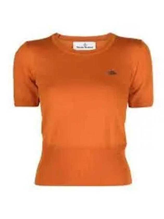 ORB Logo Short Sleeve Knit Top Orange - VIVIENNE WESTWOOD - BALAAN 2