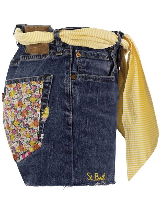 Denim shorts with belt and patches - MC 2 SAINT BARTH - BALAAN 3