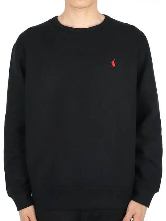 Embroidered Logo Pony Crew Neck Sweatshirt Black - POLO RALPH LAUREN - BALAAN 2