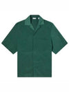 Notched Collar Short Sleeve Shirt Green - BURBERRY - BALAAN 2