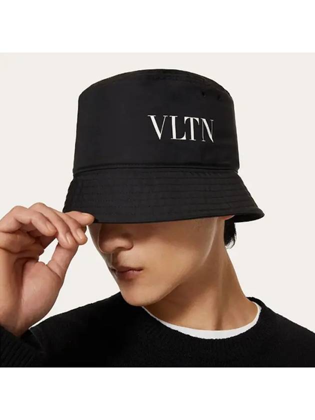 VLTN Logo Bucket Hat Black - VALENTINO - BALAAN 6