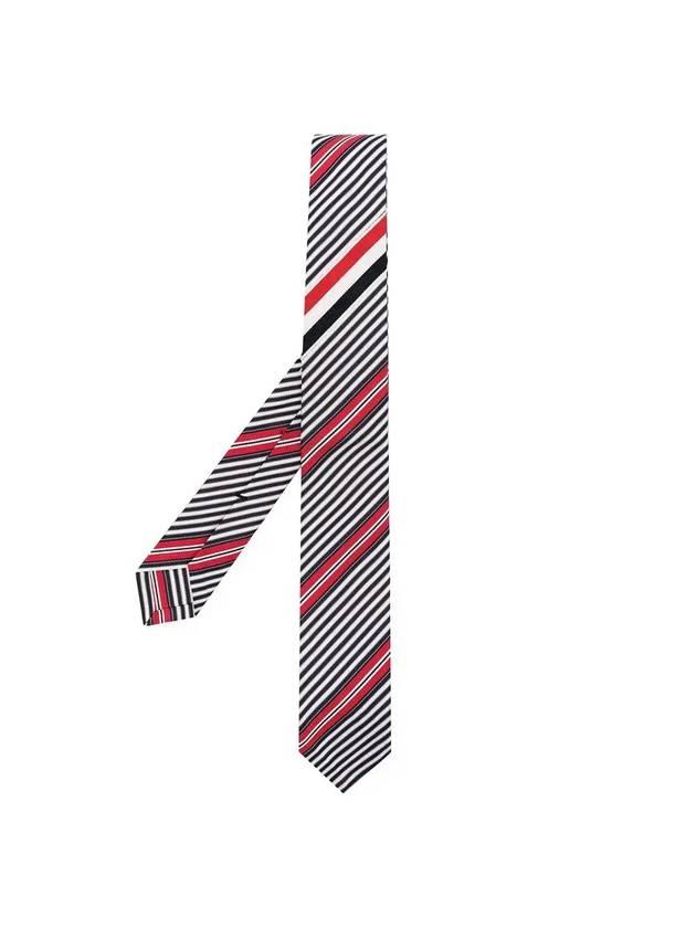 Jacquard Wrap Three Stripe Silk Tie - THOM BROWNE - BALAAN 1