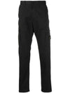 Logo Patch Cargo Cotton Straight Pants Black - STONE ISLAND - BALAAN 1