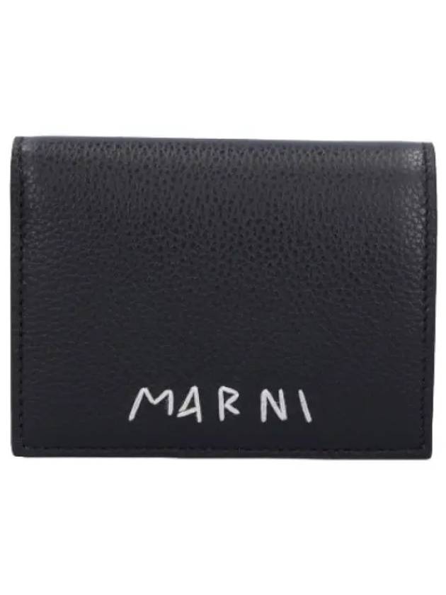 embroidered logo bifold wallet black - MARNI - BALAAN 1