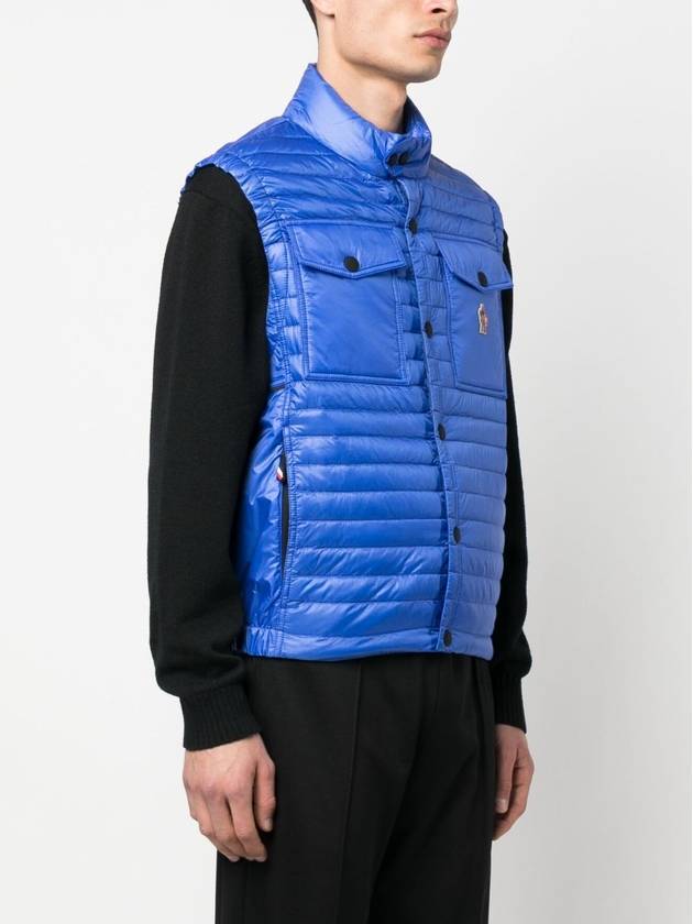 Grenoble Logo Patch Quilted Vest Blue - MONCLER - BALAAN 8