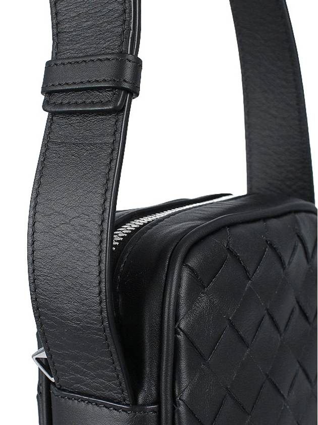 Intrecciato Zipper Leather Mini Cross Bag Black - BOTTEGA VENETA - BALAAN 8