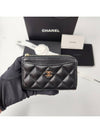 CC Logo Gold Hardware Caviar Zipper Card Wallet Black - CHANEL - BALAAN 2