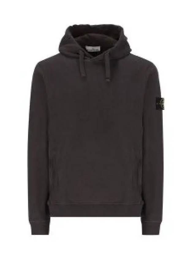 Wappen Patch Brushed Cotton Fleece Hoodie Lead Grey - STONE ISLAND - BALAAN 2