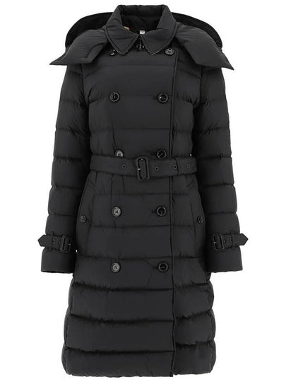 Women's Double Breasted Hooded Padded Black - BURBERRY - BALAAN 2