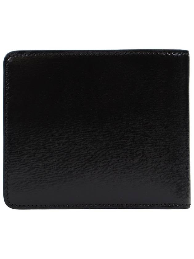 Heart Logo Bi Fold Leather Half Wallet Black - AMI - BALAAN 3