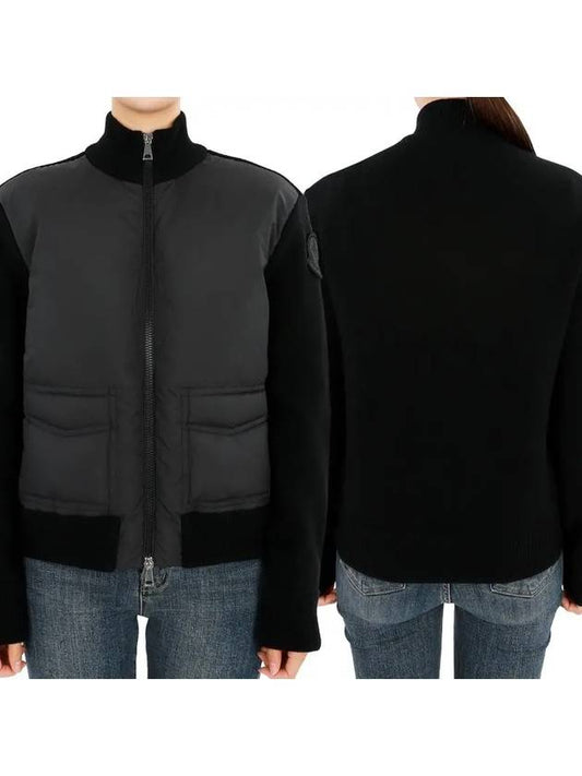 Fleece Down Padding Zip-Up Jacket Black - MONCLER - BALAAN 2