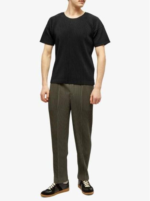 Pleated Short Slevee T-Shirt Black - ISSEY MIYAKE - BALAAN 5