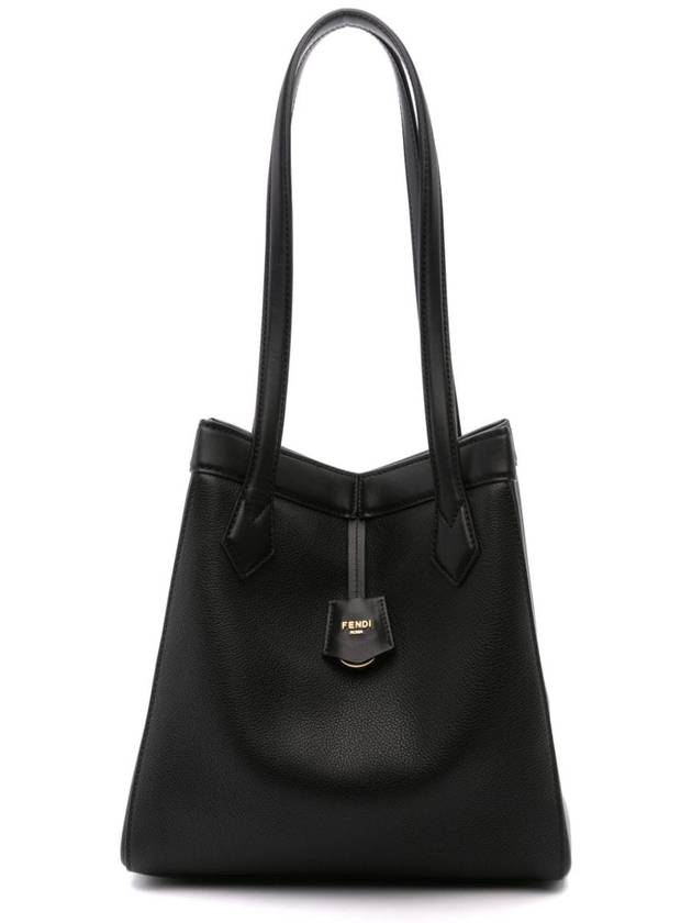 Origami Medium Leather Tote Bag Black - FENDI - BALAAN 2