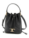 T Timeless Leather Micro Logo Bucket Bag Black - TOD'S - BALAAN 3