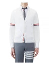 Milano Stitch Sprite Armband Cotton V-neck Cardigan White - THOM BROWNE - BALAAN 2