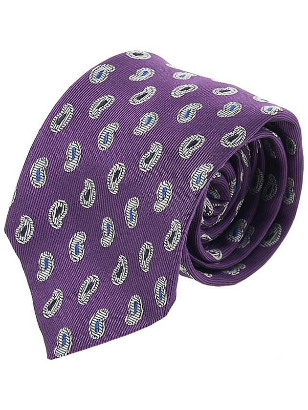 Paisley Jacquard Silk Tie Purple - ETRO - BALAAN 10