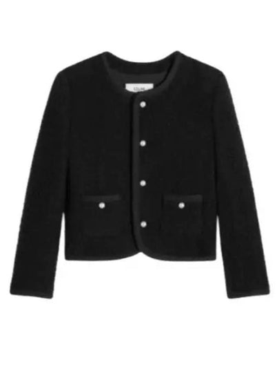 Chelsea Cashmere Bouclette Natté Jacket Black - CELINE - BALAAN 2