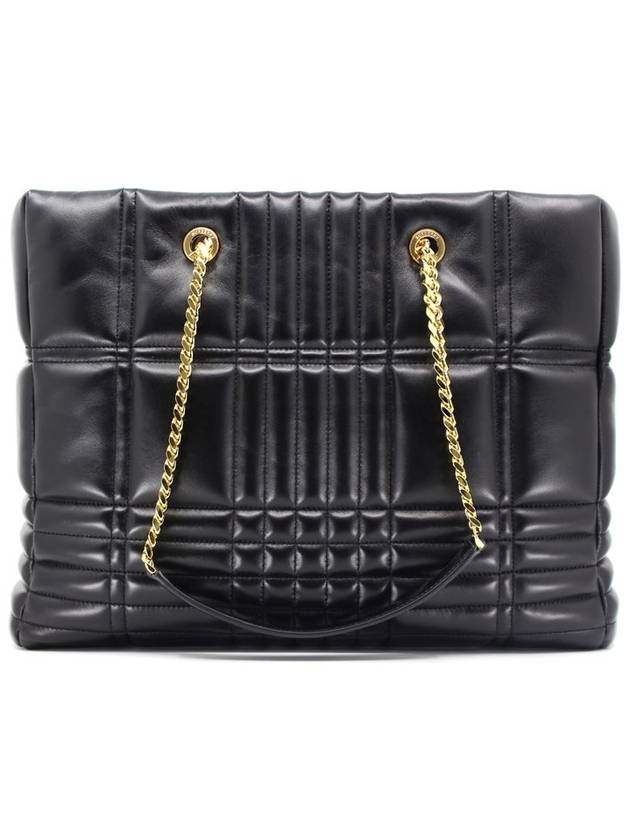 Lola Quilted Lambskin Medium Tote Bag Black - BURBERRY - BALAAN 5