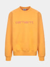 Men's logo embroidery crew neck orange sweatshirt I030229030RKXX 74 - CARHARTT - BALAAN 1