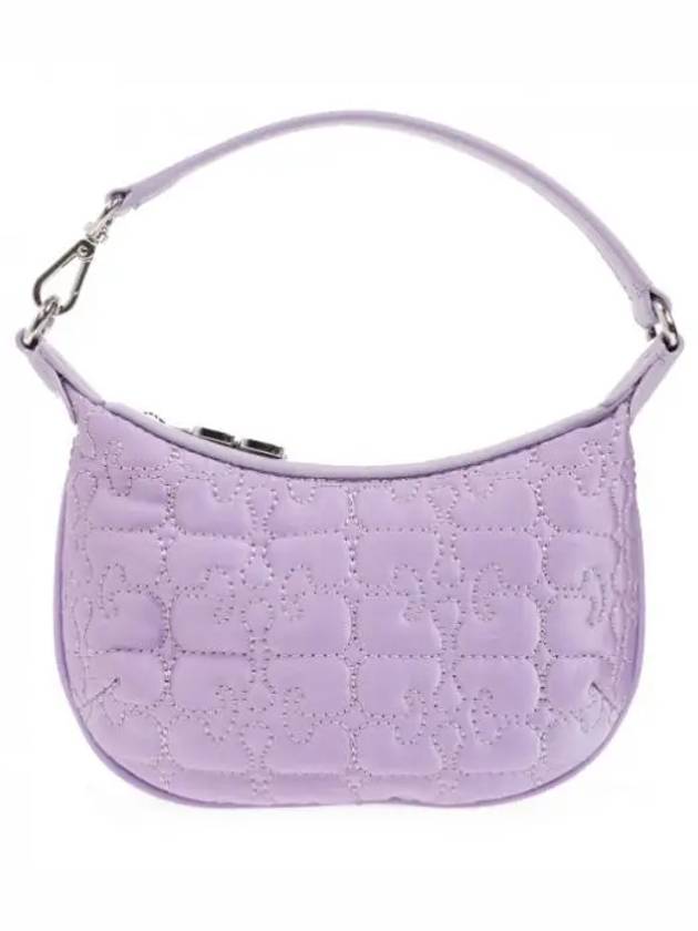 Butterfly Mini Flat Satin Pouch Shoulder Bag Light Lilac - GANNI - BALAAN 2