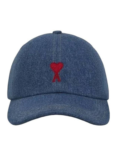 Embroidered Logo Ball Cap Blue - AMI - BALAAN 1