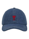 Embroidered Logo Ball Cap Blue - AMI - BALAAN 1