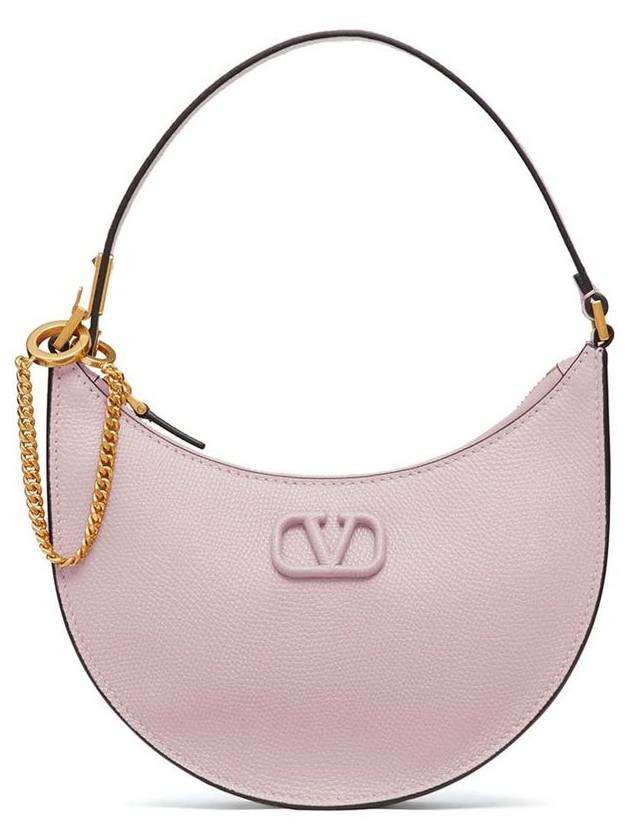 V Logo Classic Leather Chain Shoulder Bag Pink - VALENTINO - BALAAN 1