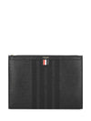 diagonal striped leather clutch bag black - THOM BROWNE - BALAAN 1