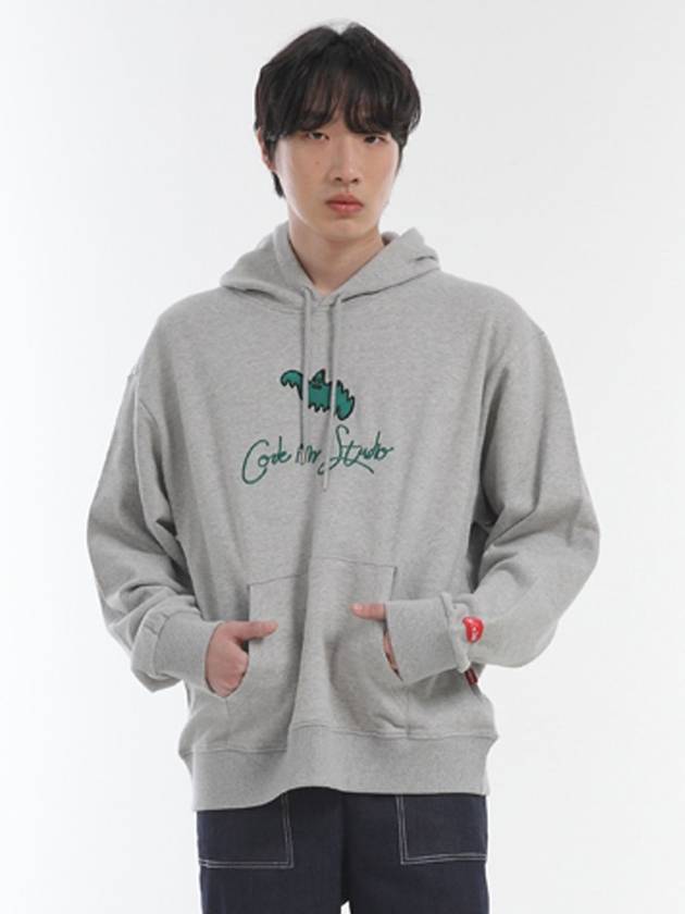 GHOST EMBROIDERY OVERFIT HOOD GRAY - CODE I'M - BALAAN 1