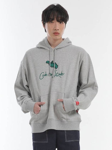 Ghost Embroidery Overfit Hoodie Grey - CODE I'M - BALAAN 1