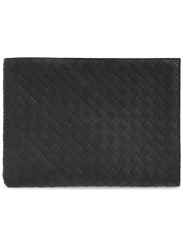 Intrecciato Half Zip Clutch Bag Grey - BOTTEGA VENETA - BALAAN 2