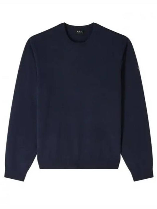 Laurent Crew Neck Wool Knit Top Navy - A.P.C. - BALAAN 1