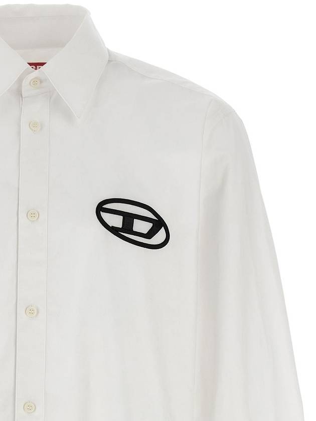 Cotton Shirt WITH OVALD Embroidered Logo A146340PCAL100 B0651186119 - DIESEL - BALAAN 4