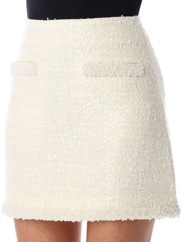 BOUCLE CREAM MINI SKIRT - SELF PORTRAIT - BALAAN 3